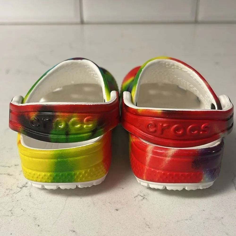Crocs Littles Tie Dye Clogs Size 5 Classic Clog - Colorful